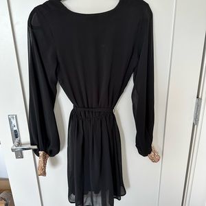 ASOS Black longsleeve dress with gold cuffs US 4